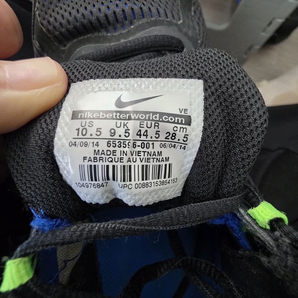 Nike Dual Fusion Run 3 Men 10.5 Black Blue Running‎ Shoes Athletic Gym